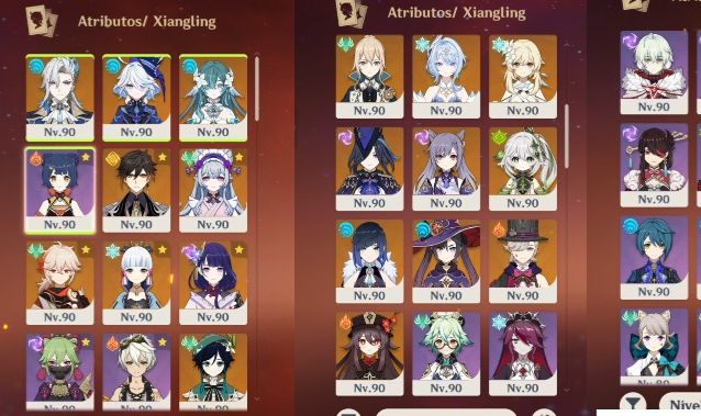 [24 T5 + 10 ARMAS T5] CONTAS GENSHIN IMPACT COM PERSONAGENS LENDÁRIO