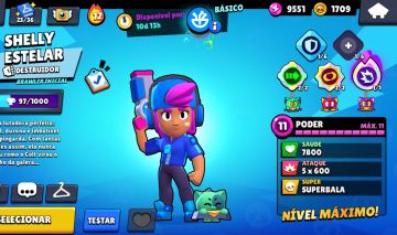 Conta Brawl Stars, com shelly estelar e Jessie dragão escarlate