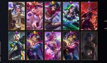 Conta wild rift, quase todas as skins da Jinx