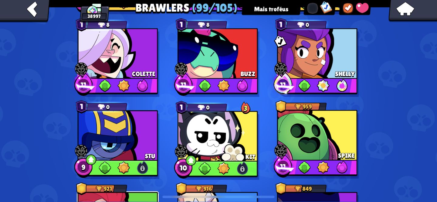 Conta brawl stars 38k trofeu+ clash royale 9k trofeu