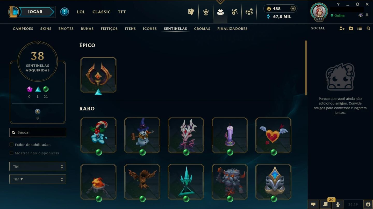 Conta com 501 skins