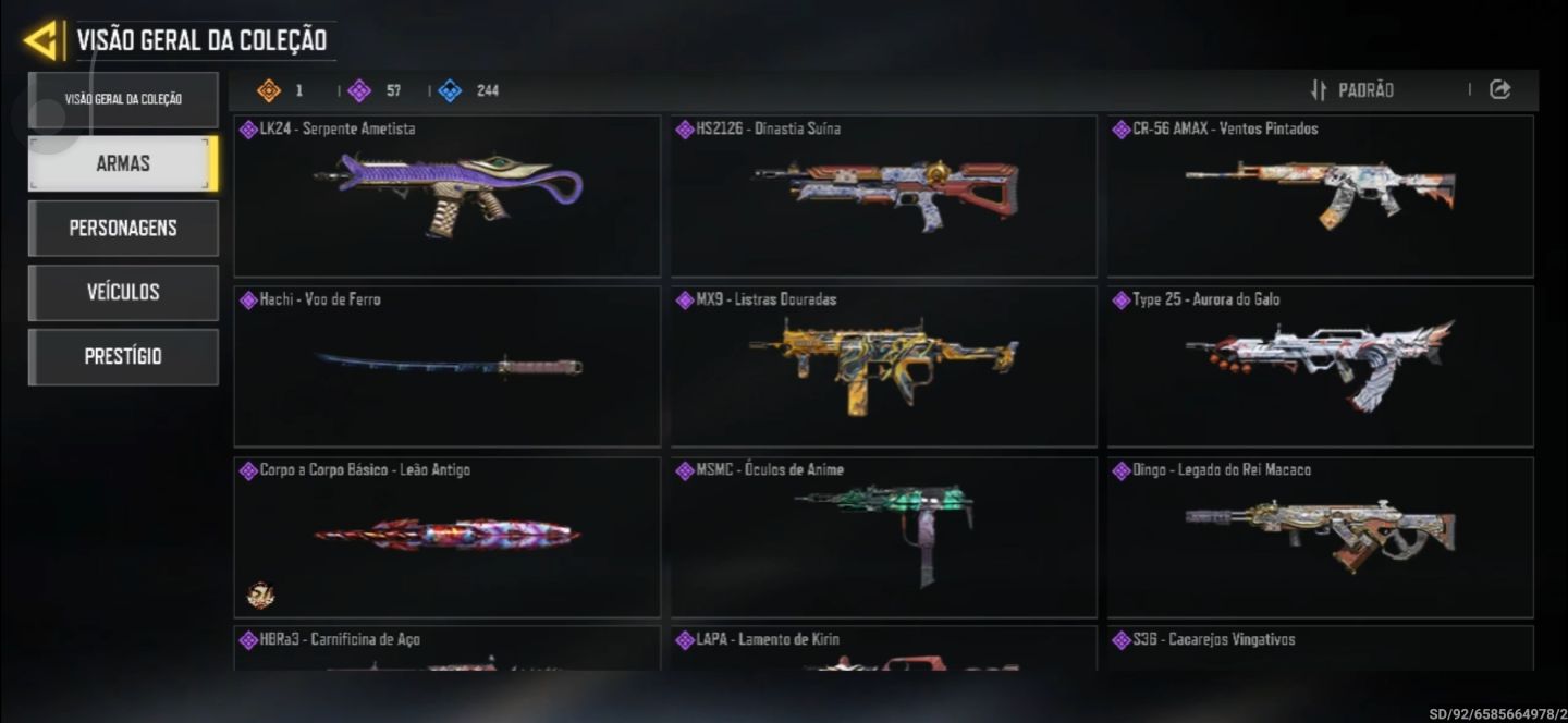 CONTA COD Mobile level 136 - M4 OURO NEGRO REAL + GHOST FURTIVO + 57 ÉPICAS