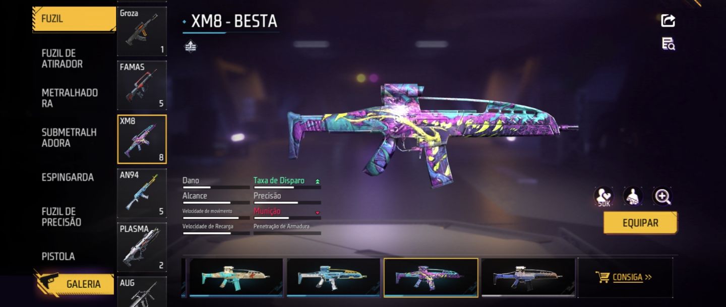 CONTA GEMADA FREE FIRE COM MUITA SKIN RARA