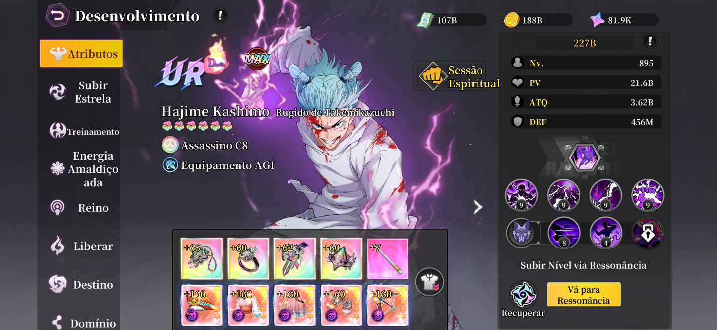 Conta Rei do Jujutsu - Top 3 Server