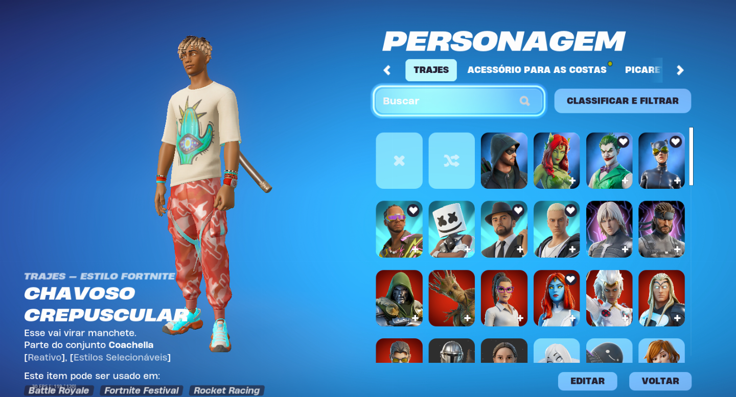 Conta Epic Games Fortnite BR Com Skins + Cosméticos Full Acesso!