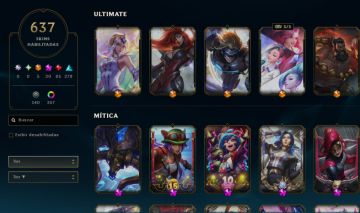 CONTA LOL PLATINA II + 637 skins(5 ultimates, 20 Miticas, 65 Lendarias,279 epic)