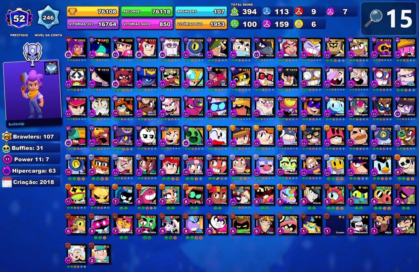 [SKINS RARAS] CONTA PROFISSIONAL BRAWL STARS - CONTAS FULL ACESSO PERMANENTE