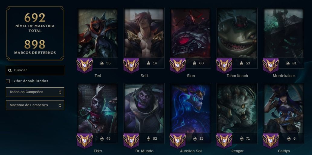 CONTA LOL NVL 500+, + DE 200 SKINS OURO II E 300K DE EA