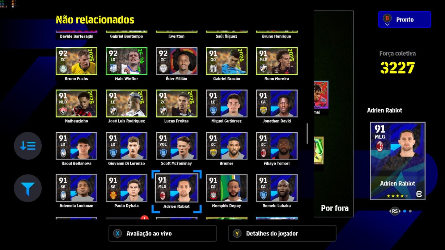 Conta PC Steam Pelé 108, Varane 107, Van Dick 105, Kahn 106, Bergkamp 105 e CIA