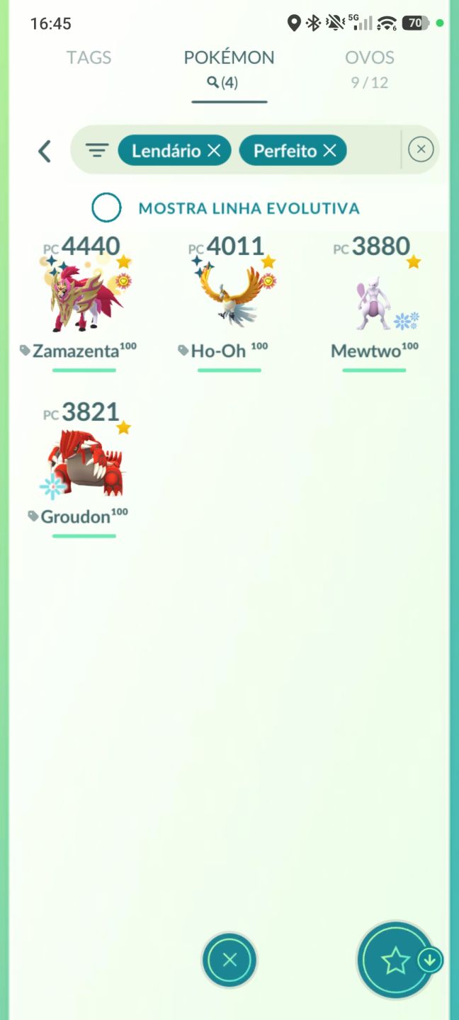 Conta Pokémon Go upada com Pokémons fortes.