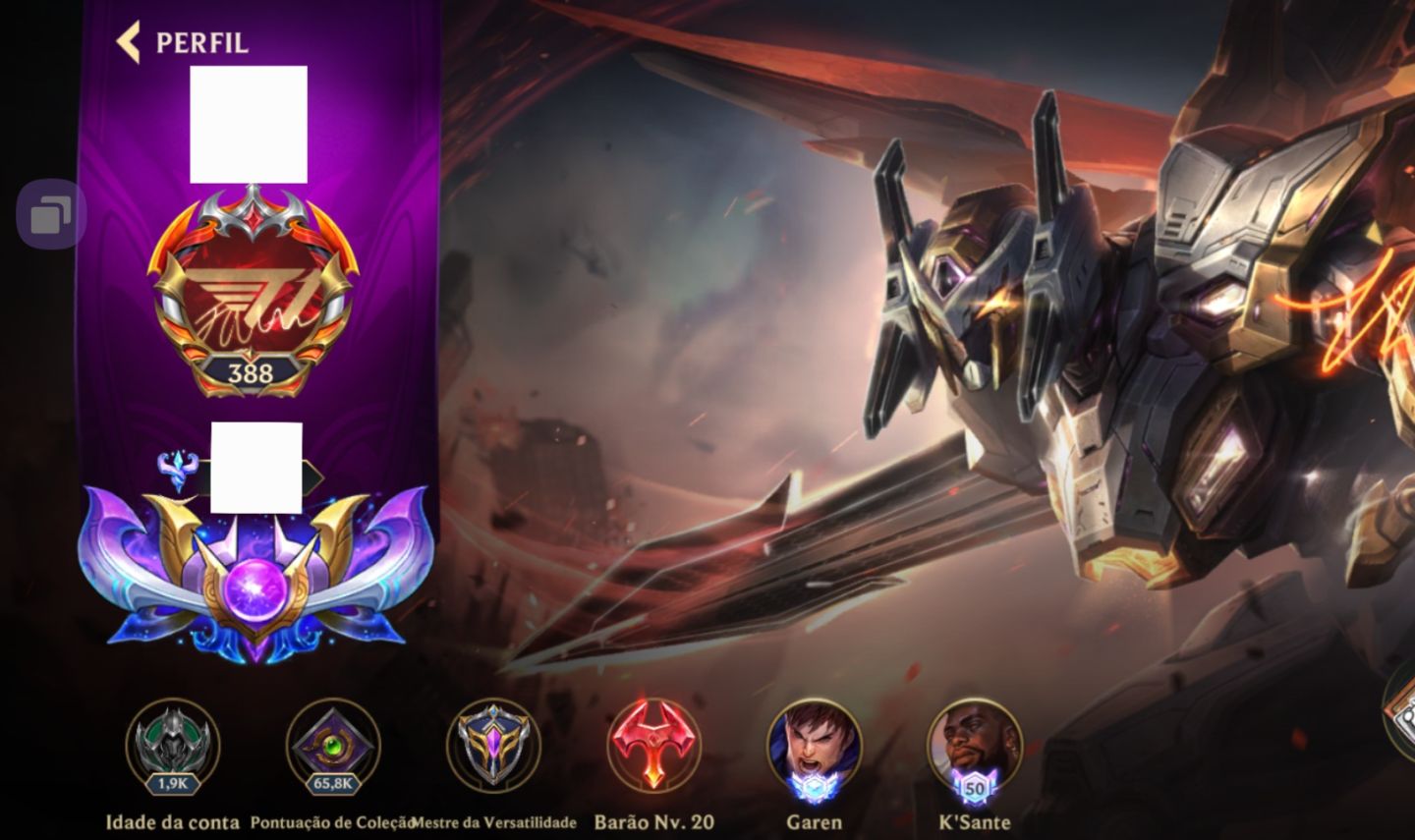 CONTA WILD RIFT MONARCA/LENDA 65,8K COLECÃO MAIN TOP