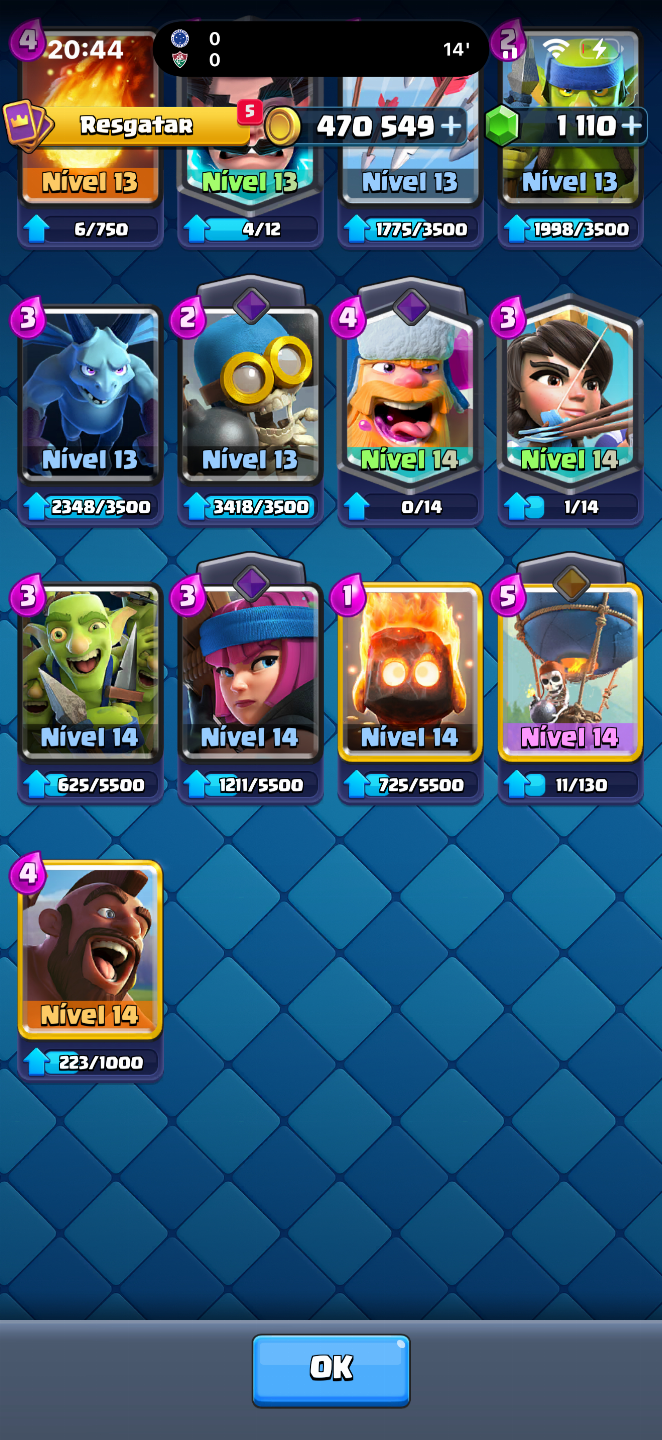 Conta de Clash Royale, negocio valor, possui quase todas as cartas, e arena alta