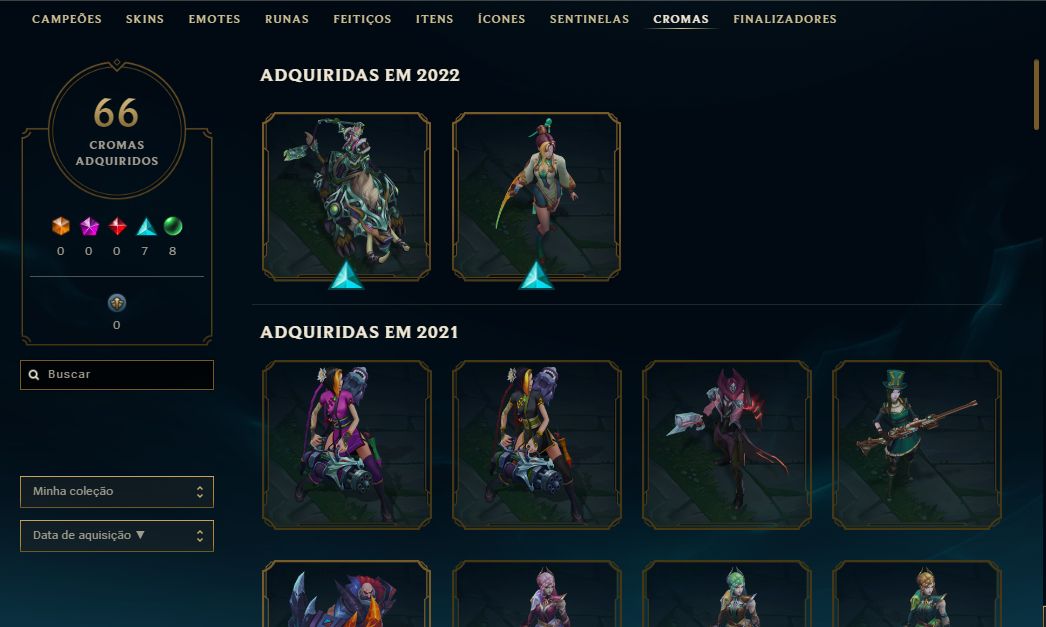 Conta League of Legends LVL 315 - 312 Skins - 167 Campeoes.