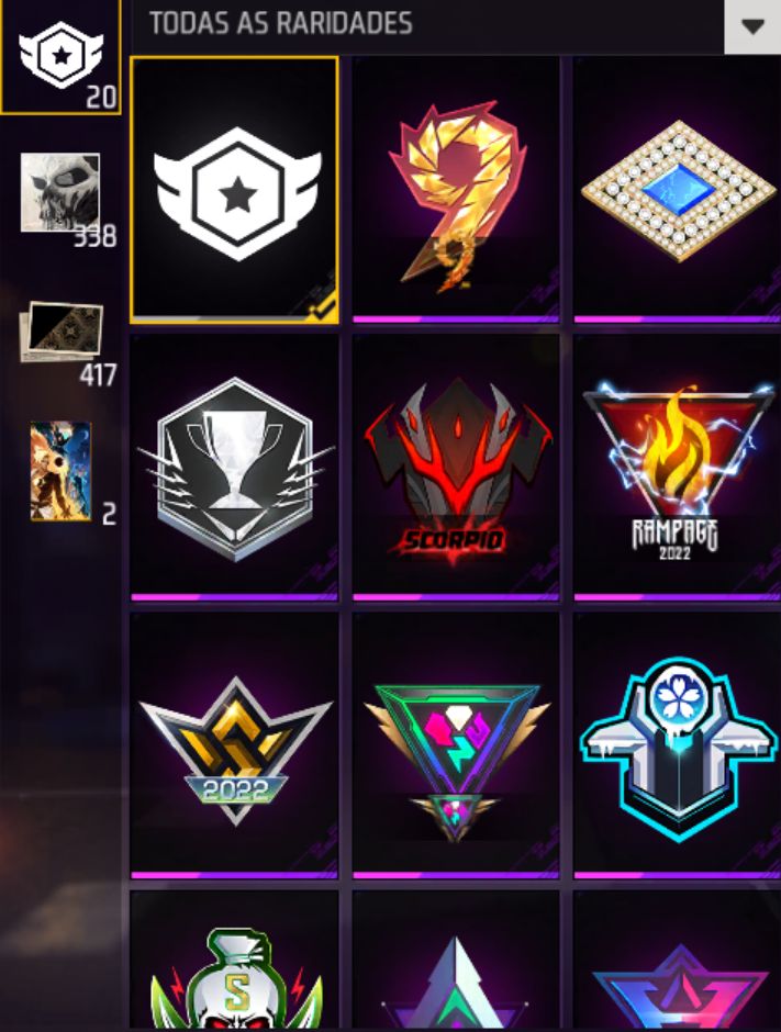 CONTA FREE FIRE: Top Criminal Vermelho + 8 Armas Evo (Lvl 6) + Passes Antigos
