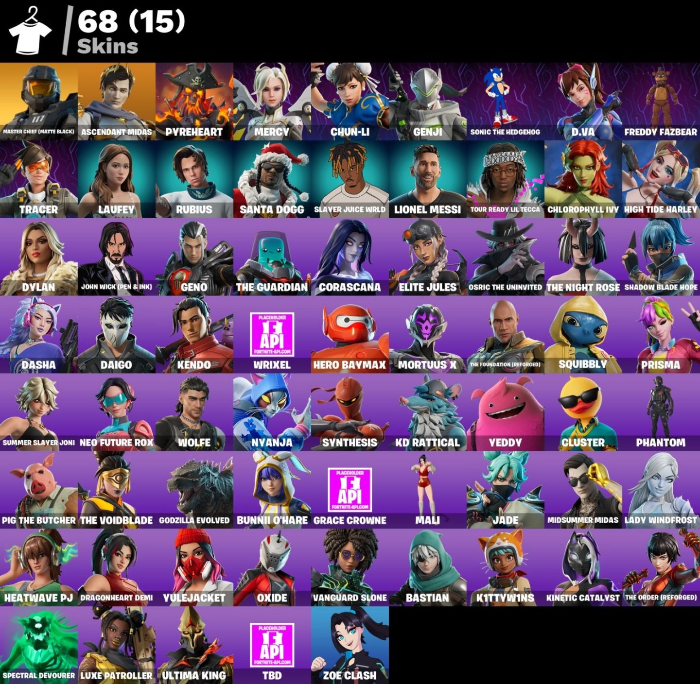 Conta de Fortnite com 68 Skins | Freddy Fazbear | Promoção!