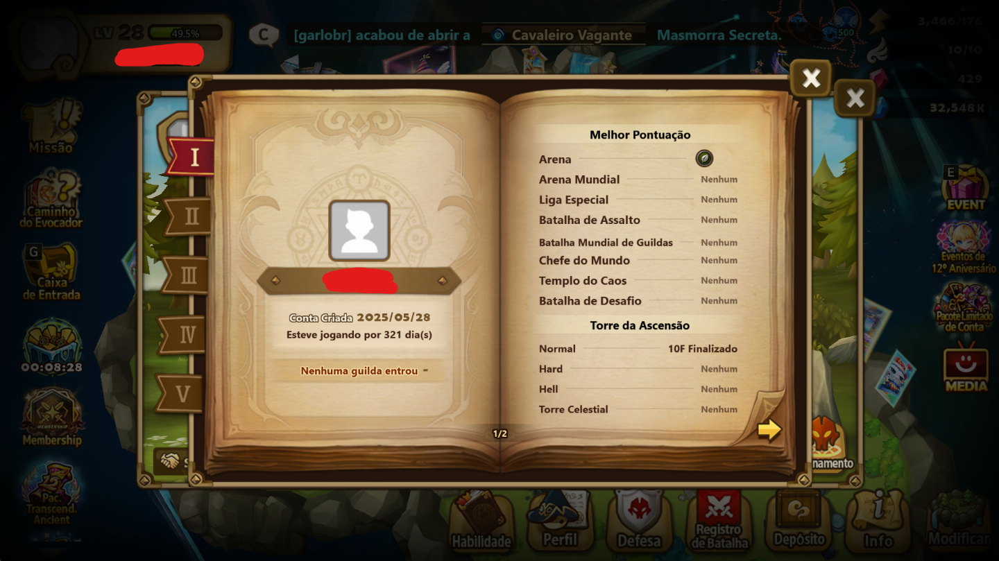 NARSHA LD5 + NORA + 400+ SUMMONS + EVENTO 12 ANOS + CONTA COM EVENTO