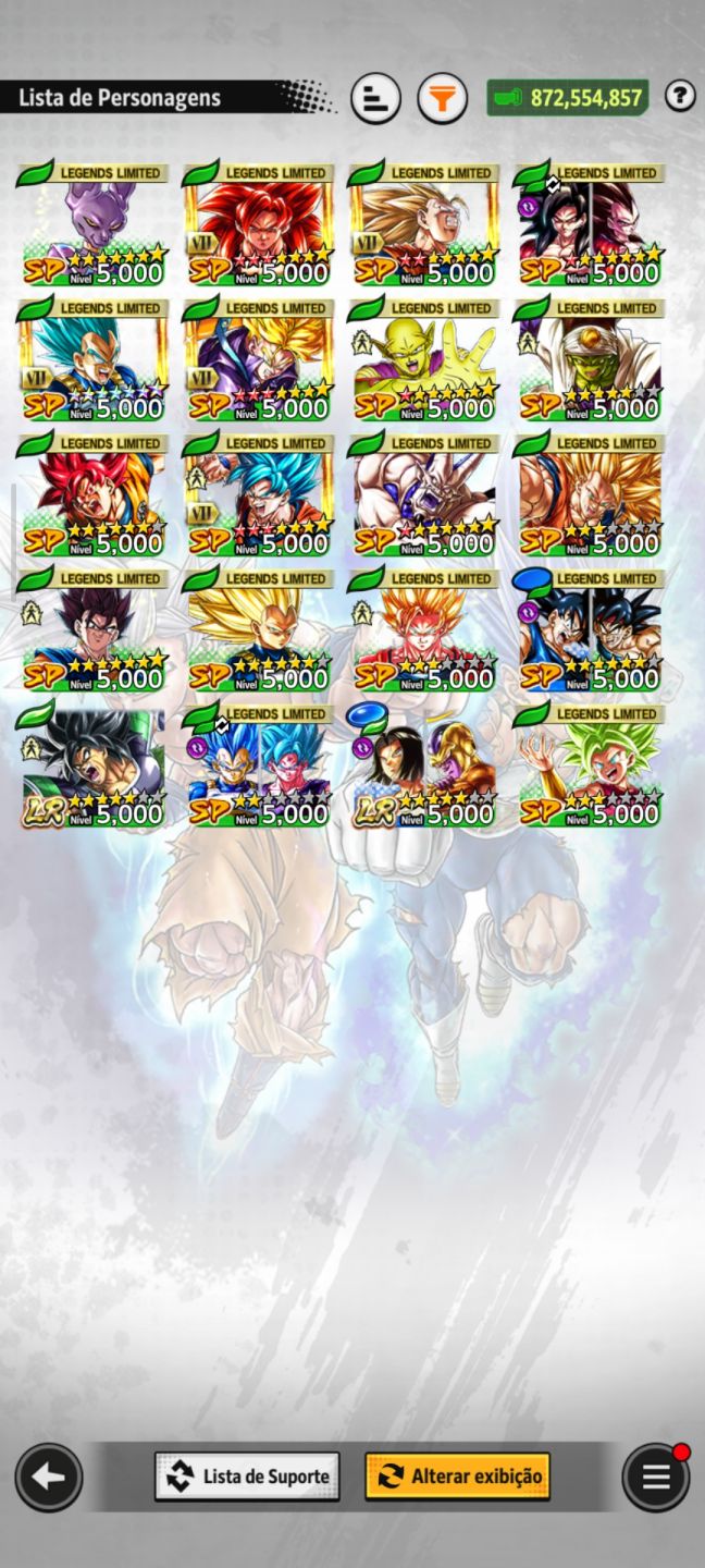 Conta End Game do Dragon Ball Legends