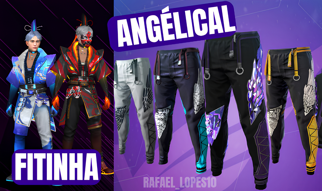 MENOR PREÇO! CONTAS FREE FIRE COM CALÇA ANGELICAL, NARUTO, ECLIPSE SOLAR, SASUKE