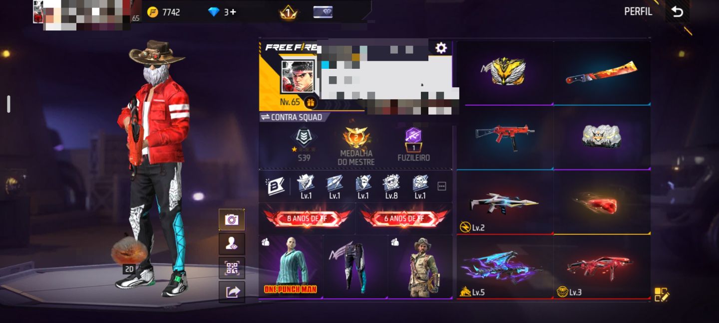 Conta de Free Fire antiga e gemada