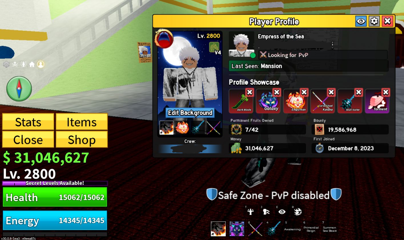 CONTA BLOX FRUITS, NIVEL MAX, 23M DE BOUNTY DRAGON PERM, KITSUNE PERM, TIGERPERM