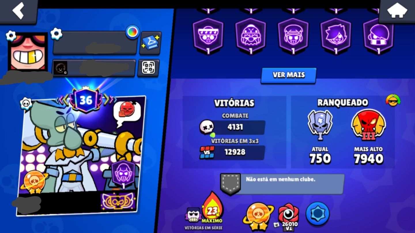 Conta Brawl Stars Veterana (2018) | 63k Troféus | 106 Brawlers