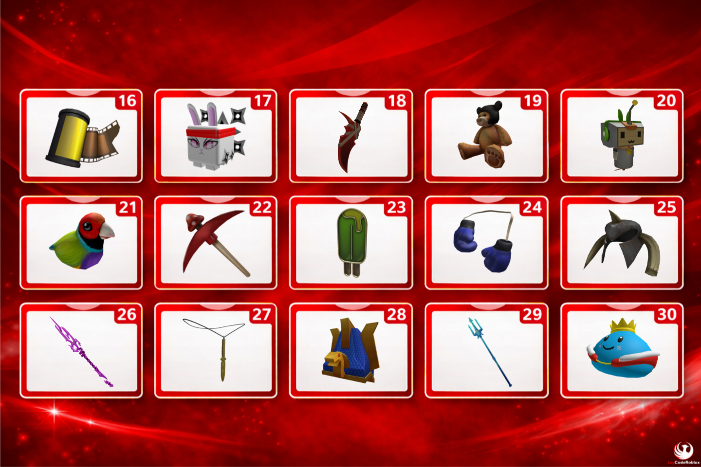Toy Codes Roblox - Raros - itens exclusivos