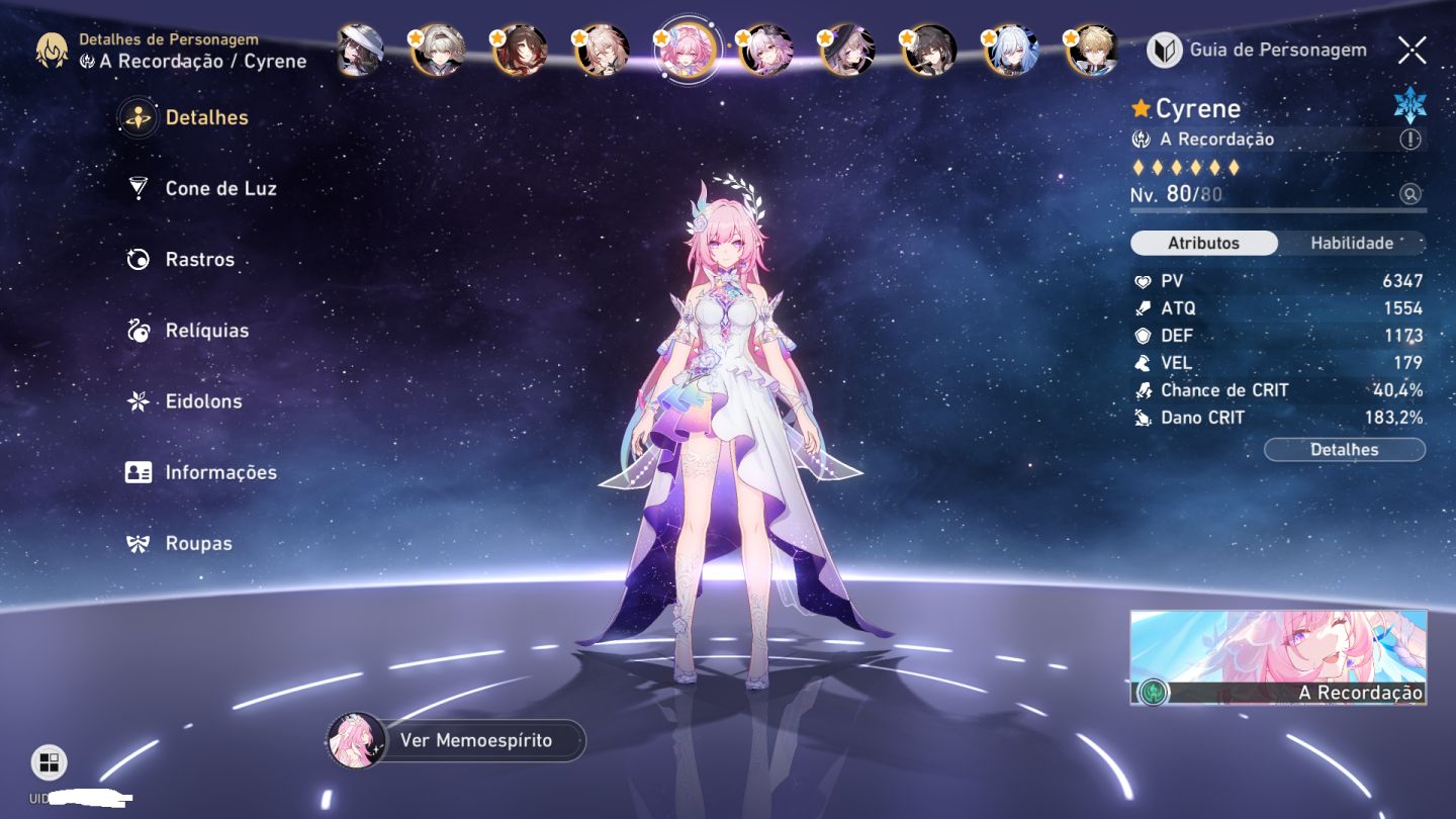 Conta End Game Honkai Quase Todos os Bonecos 5