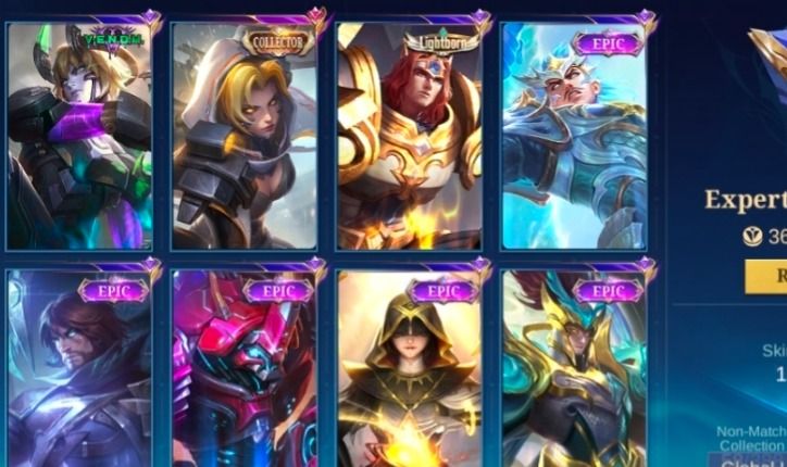 Conta mobile legends 190 skins