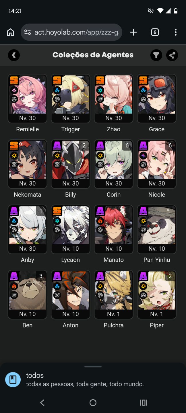 Conta Genshin+Star Rail+ ZZZ FireflyE2+DahliaE2S1(Skins Klee,Ayaka e Firefly)