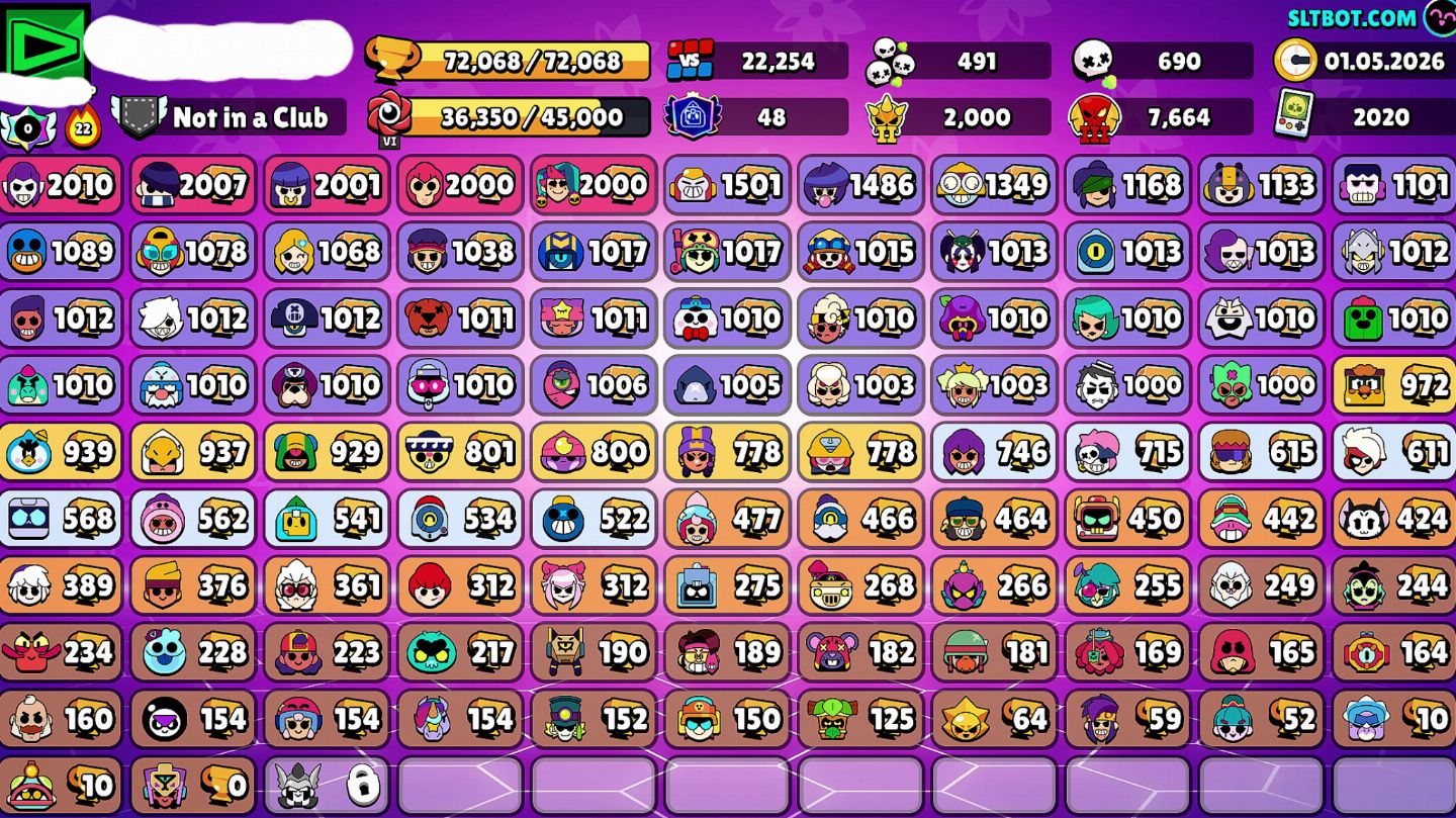 Conta de Brawl Stars com 75k de Blings!!!