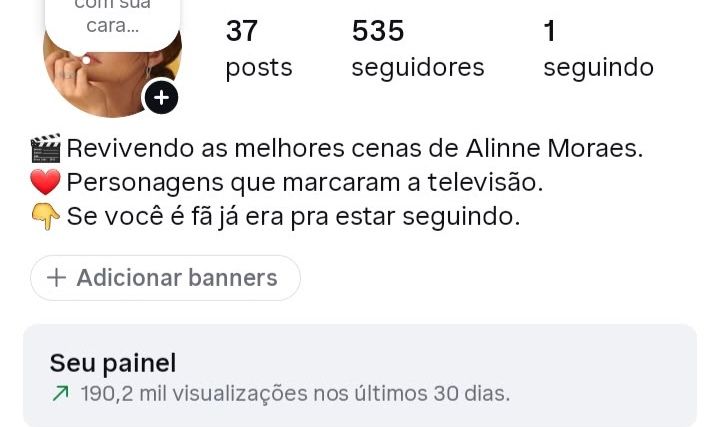 Conta de Instagram Cenas da Alinne | 530 Seguidores | Alto Engajamento |