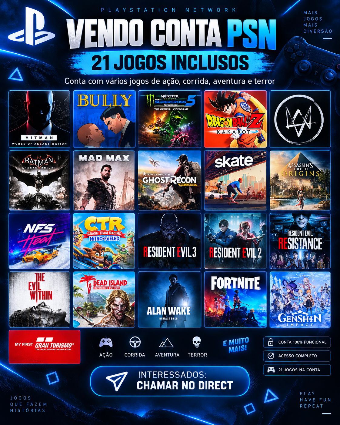 Conta PSN, 21 jogos