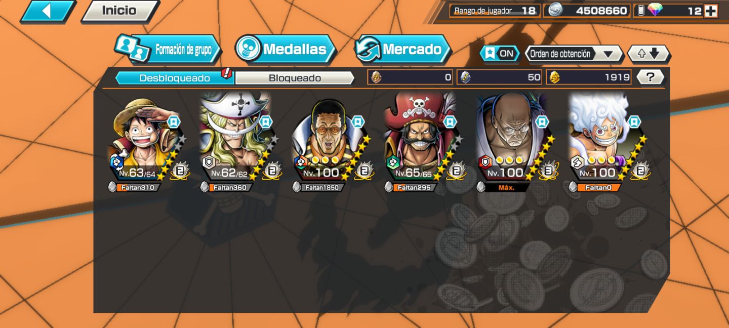 Conta foda de one piece bouty rush