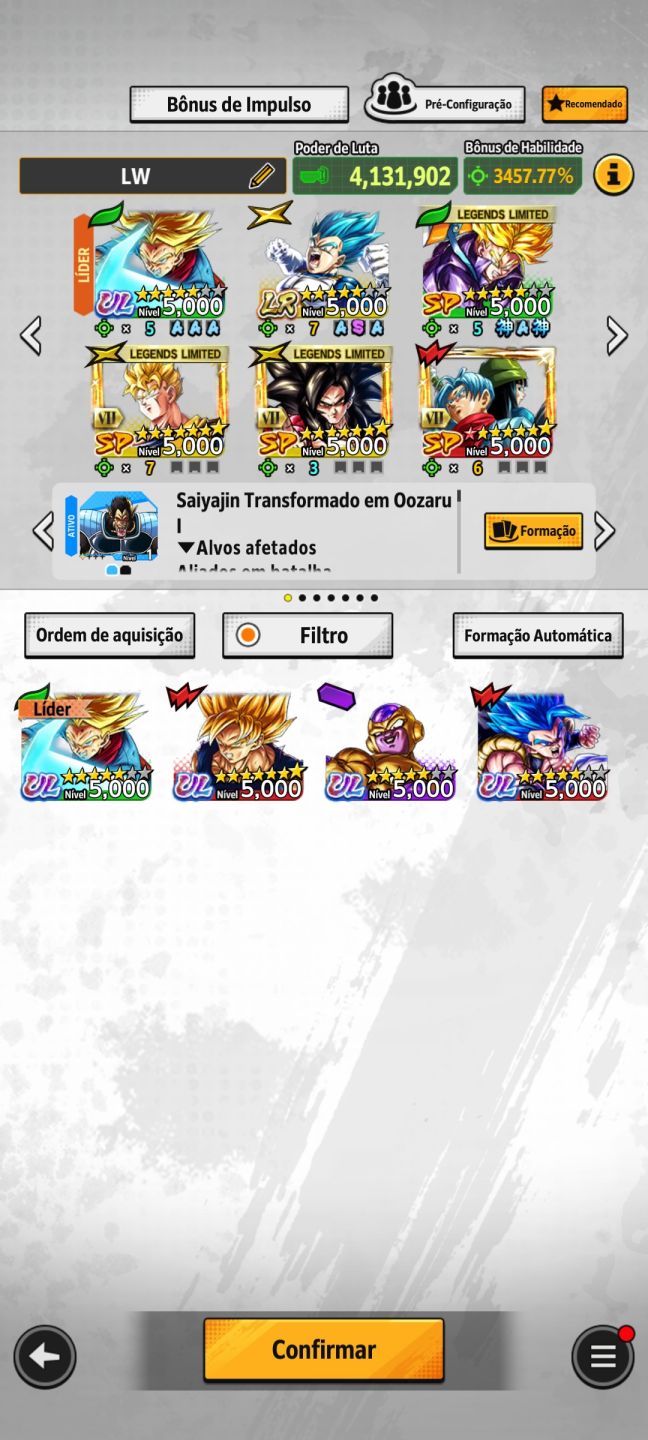 Dragon ball legend com novos personagens