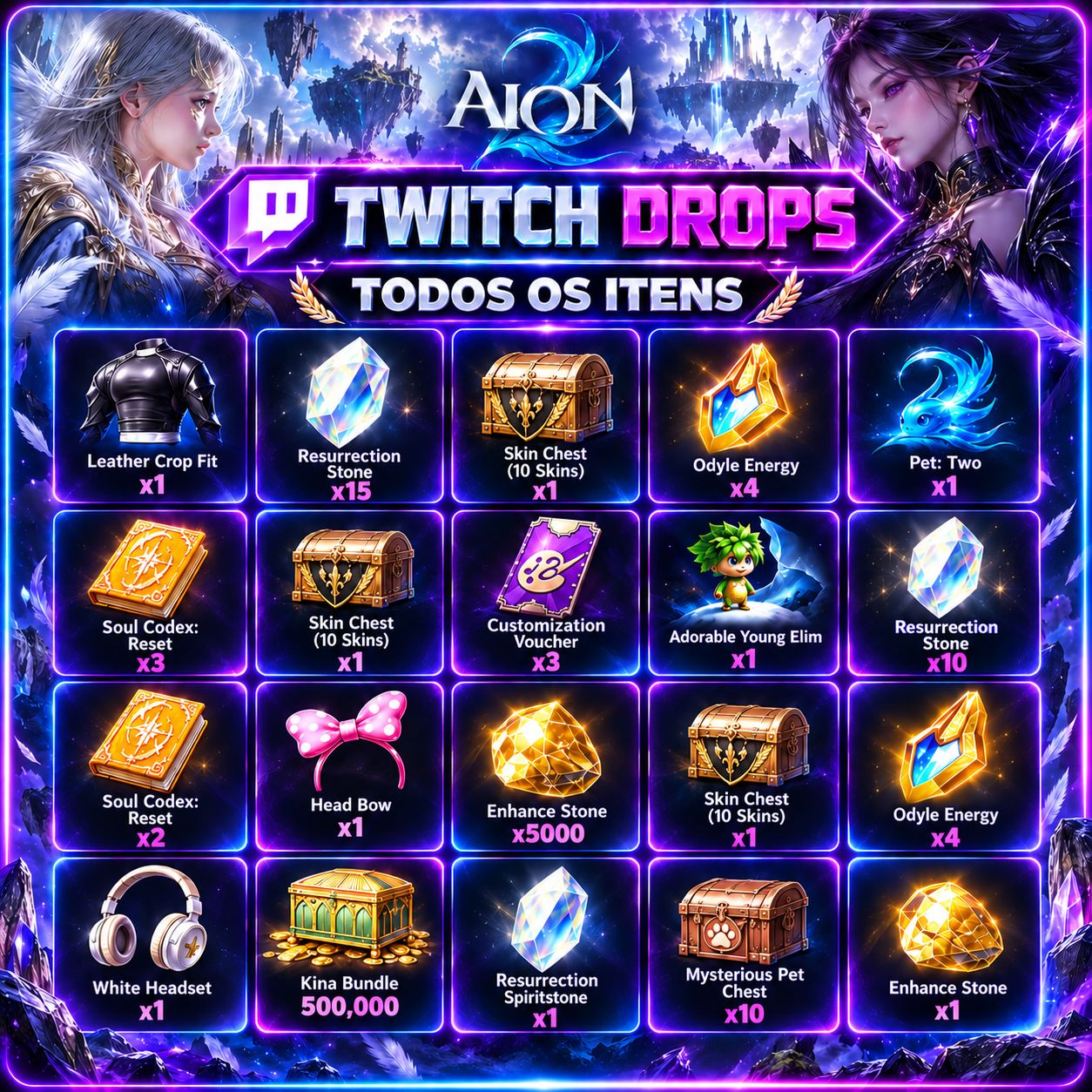 AION 2 - KINAH E TWITCH DROP - ( SEMPRE MELHOR PREÇO + DESCONTO E BONUS ) AION2