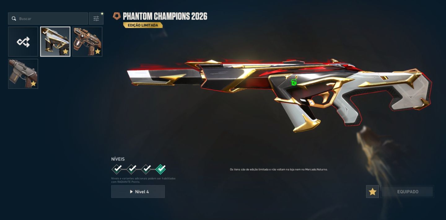 CONTA DE VALORANT COM PACOTE CHAMPIONS 2026, 3 FACAS VCT, E MUITAS OUTRAS SKINS