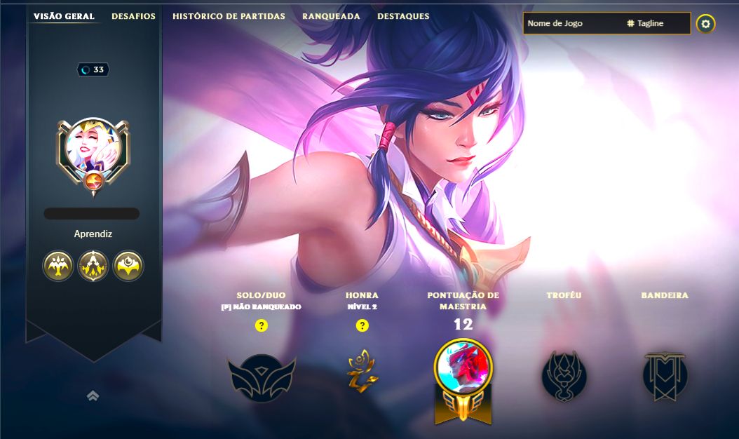 SKIN FIORA ESPADA ALADA + [ UNRANKED CONSERVADA ] + [ TROCA NICK ]