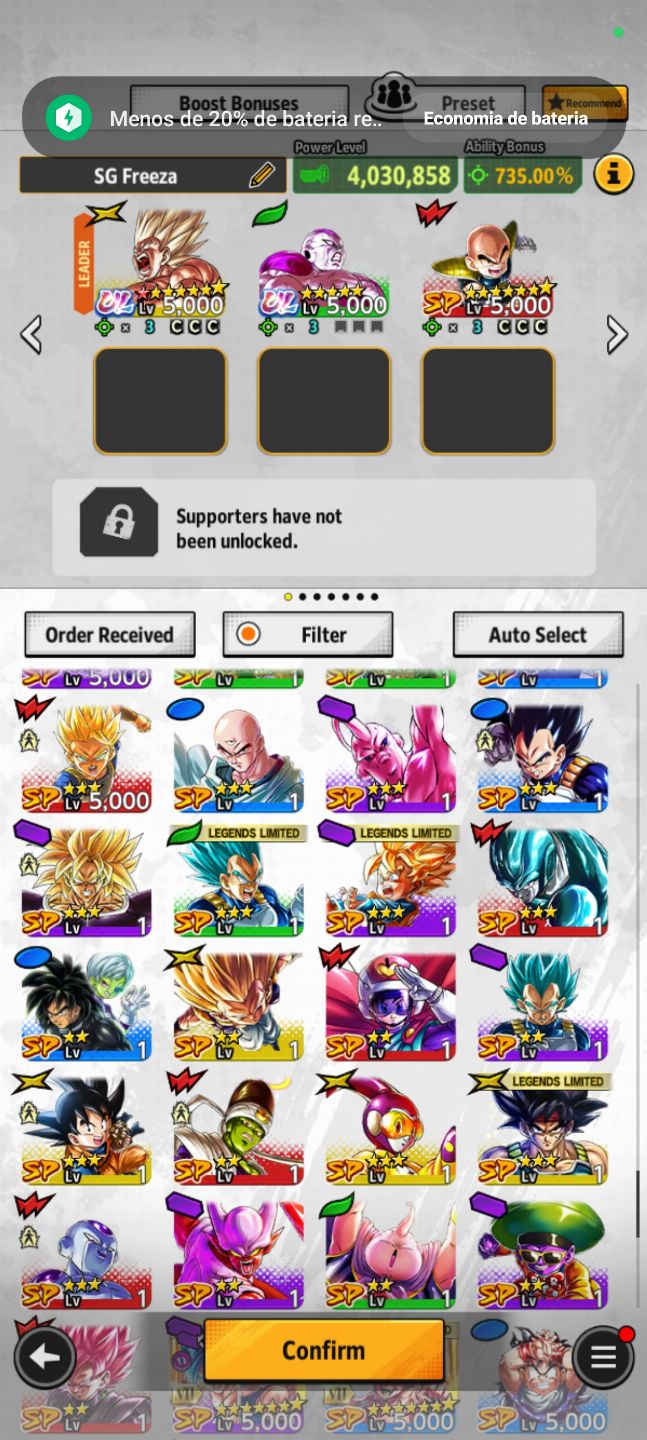 Conta Dragon Ball Legends Com Goku SSJ Ultra com 8 estrelas + Freeza Ultra