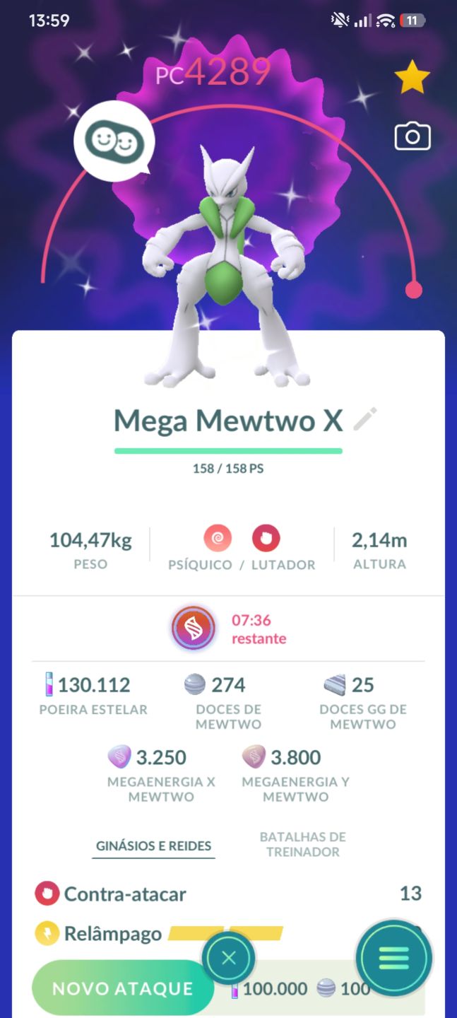 Conta Pokémon GO - Mewtwo Shiny