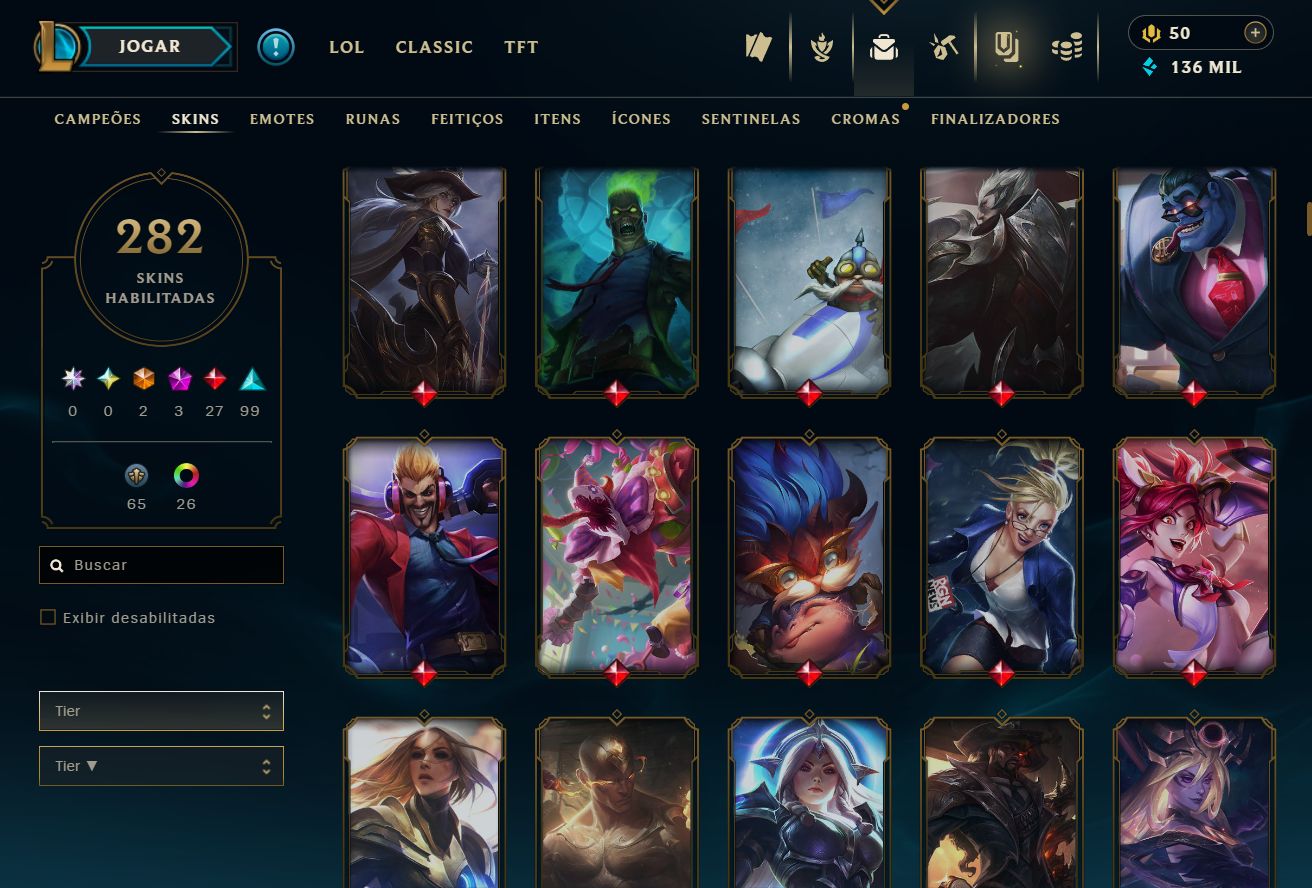 CONTA GOLD IV - 282 SKIN - FULL CHAMP + PREÇO BAIXISSIMO! - 100% SEGURA!