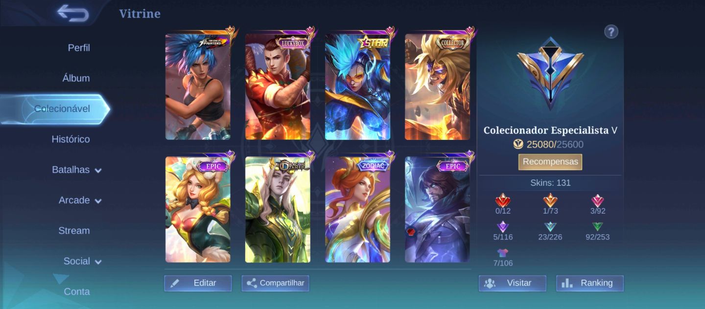 Conta boa mobile legends. Diversas skins . Conta antiga . Muito boa