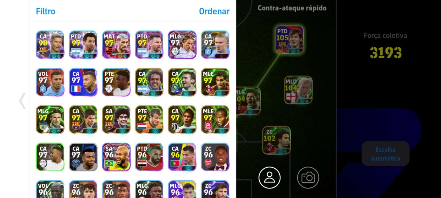 CONTA EFOOTBALL MOBILE RARA FORÇA 3193