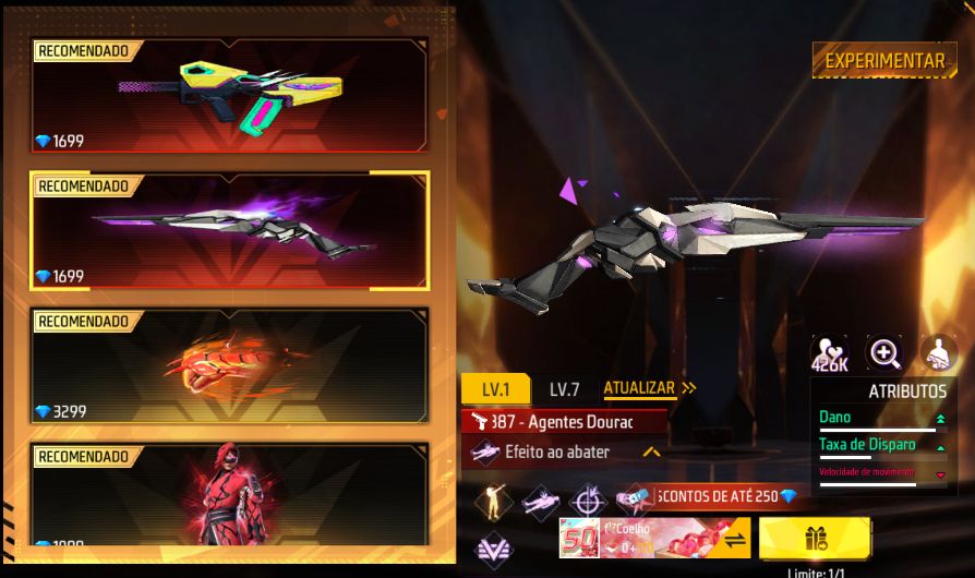 LOJA PRIME OUTUBRO - FREE FIRE