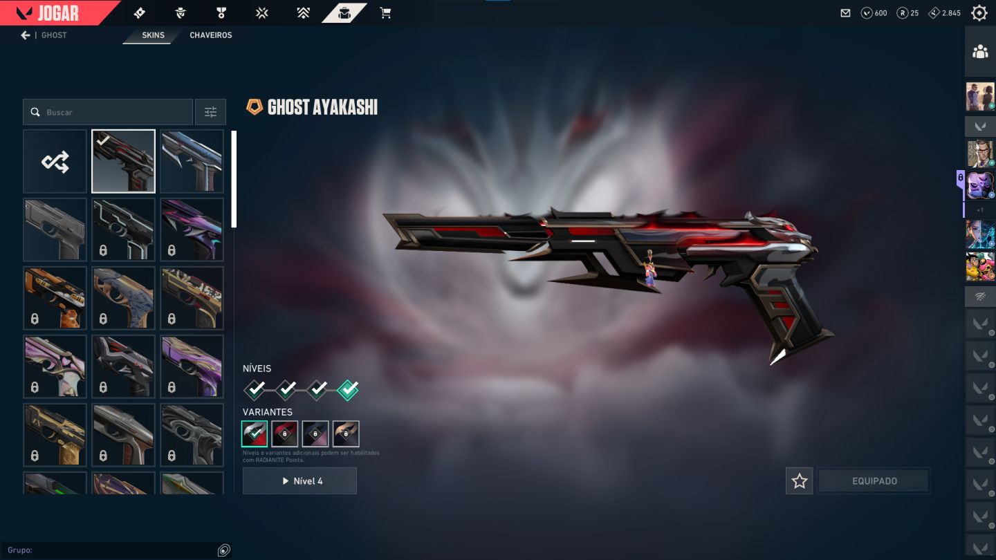Conta Valorant Full Acesso 64 Skins, Faca Kuronami, Espada Oni e Muito Mais