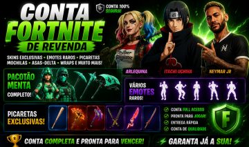 Conta Fortnite OG | Arlequina + Itachi + Neymar + Pacotão Menta + Emotes Raros