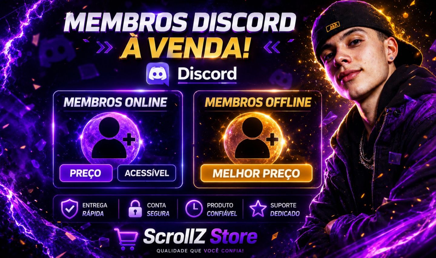 DISCORD - MEMBROS OFFLINE & ONLINE MELHOR PREÇO!