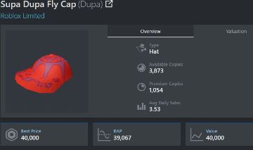 LIMITED ROBLOX: SUPA DUPA FLY CAP - Roblox - Outros jogos Roblox - GGMAX
