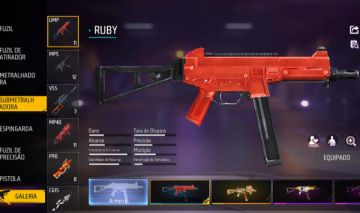 CONTA FREE FIRE COM VARIAS SKINS (UMP VERMELHA, CABELO ROSA, AVENTUREIRO)