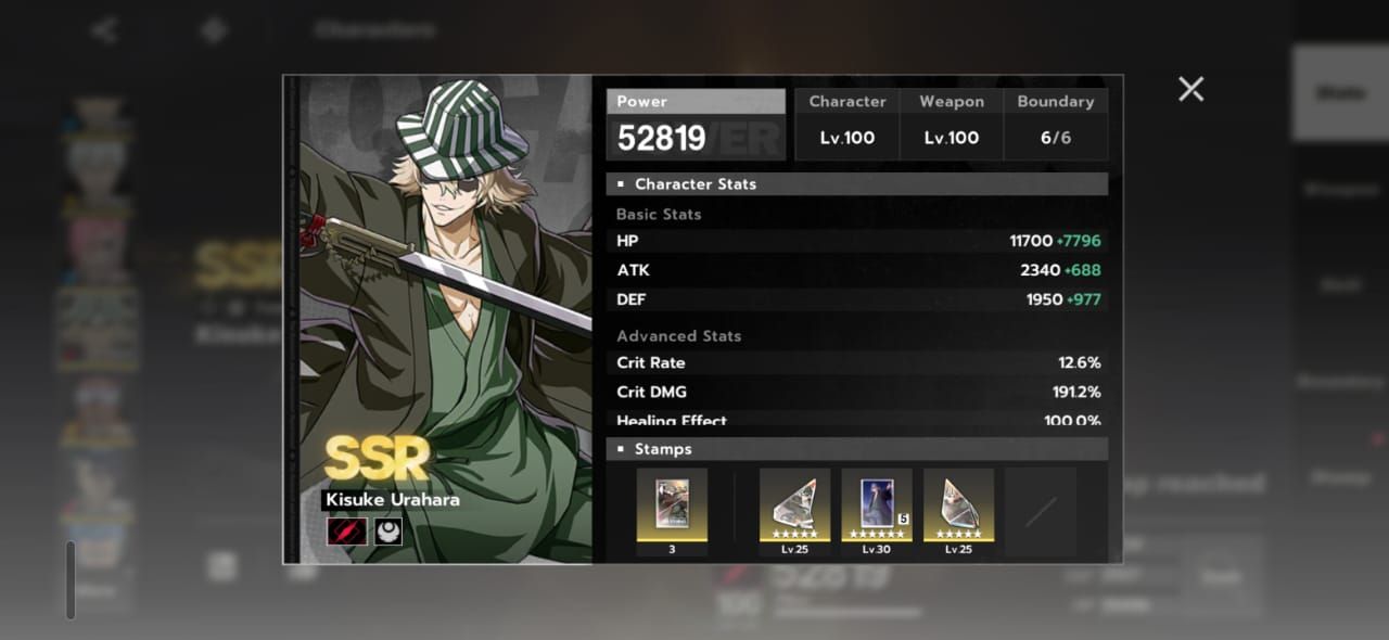 Conta Full Whale Bleach Soul Resonance, todos personagens b6