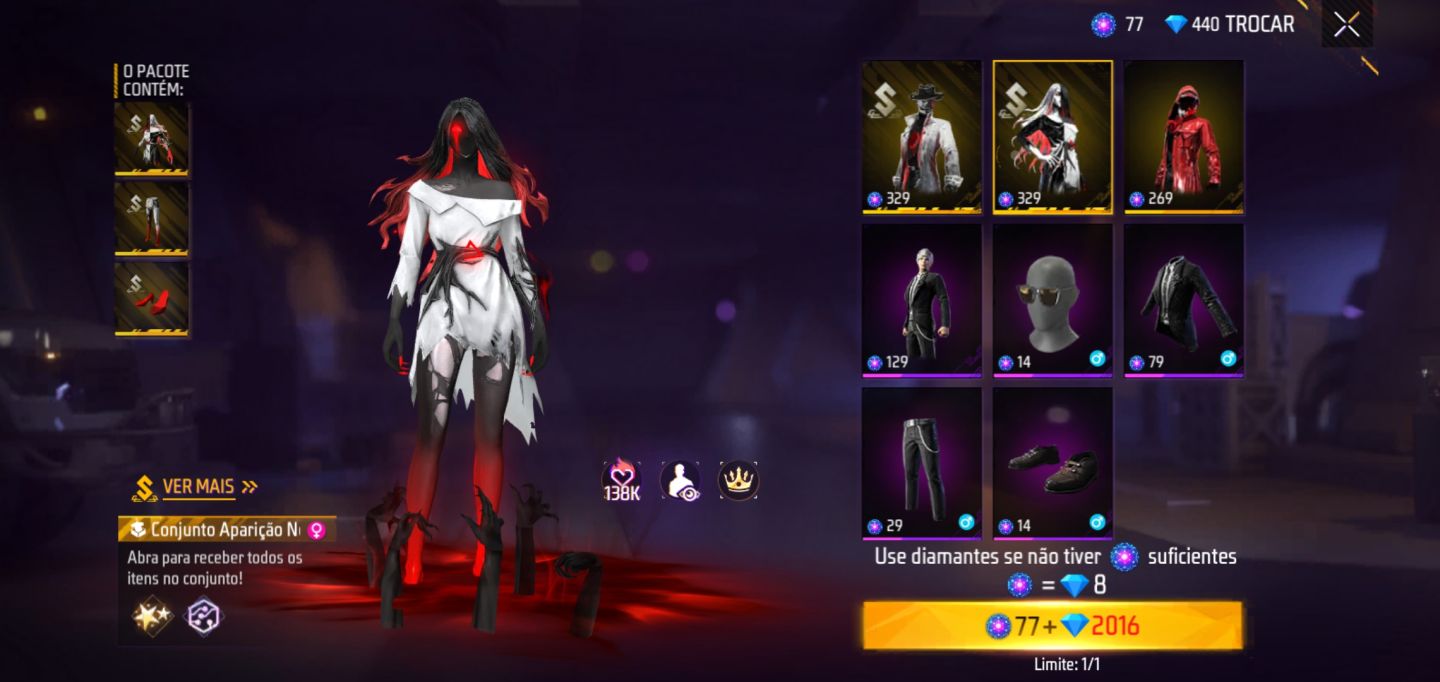 PROMOÇÃO DE CONTAS [FREE FIRE] SKINS EVENTO SOBERANOS NOTURNOS[LEIA A DESCRIÇÃO]